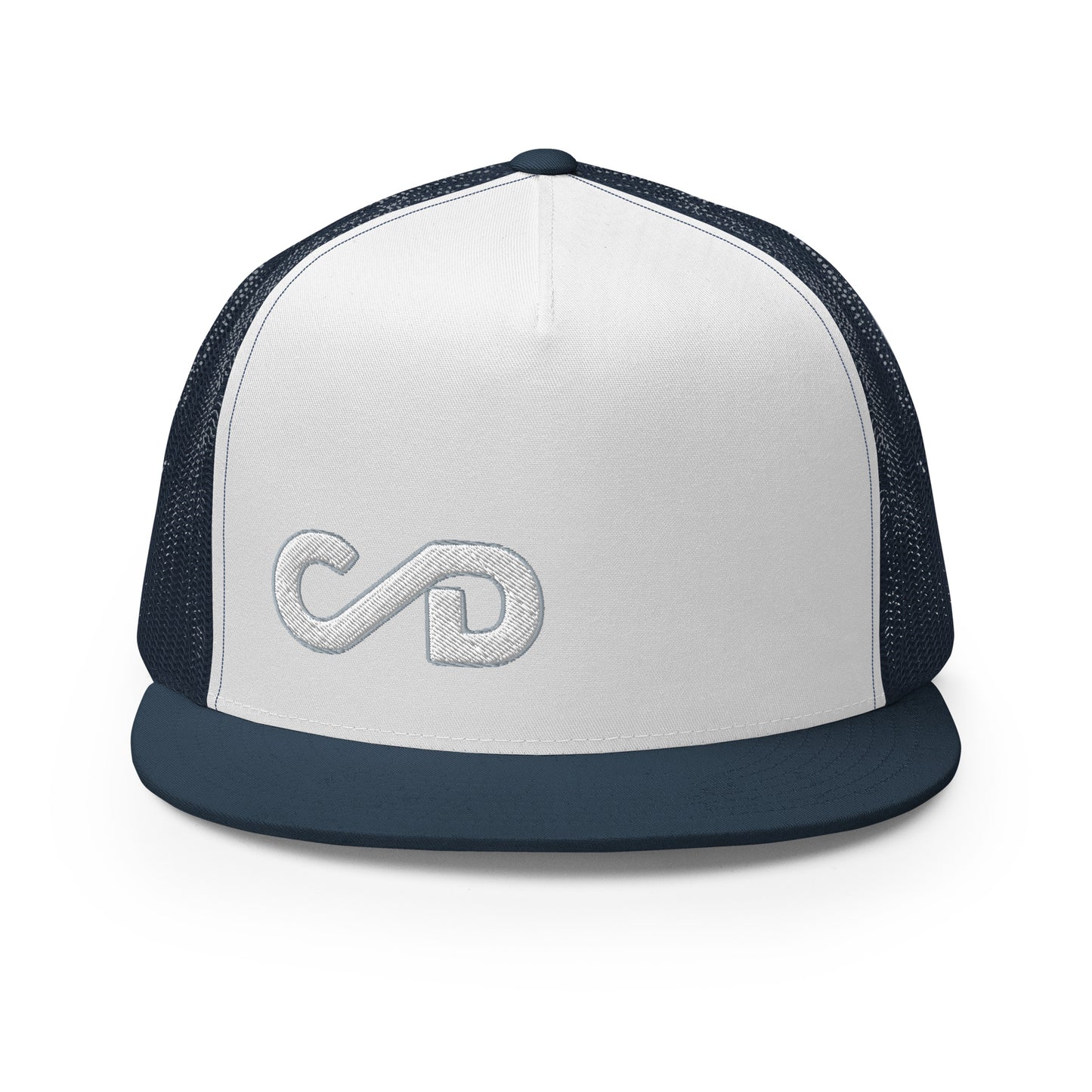 White Out Side Brand Trucker Cap