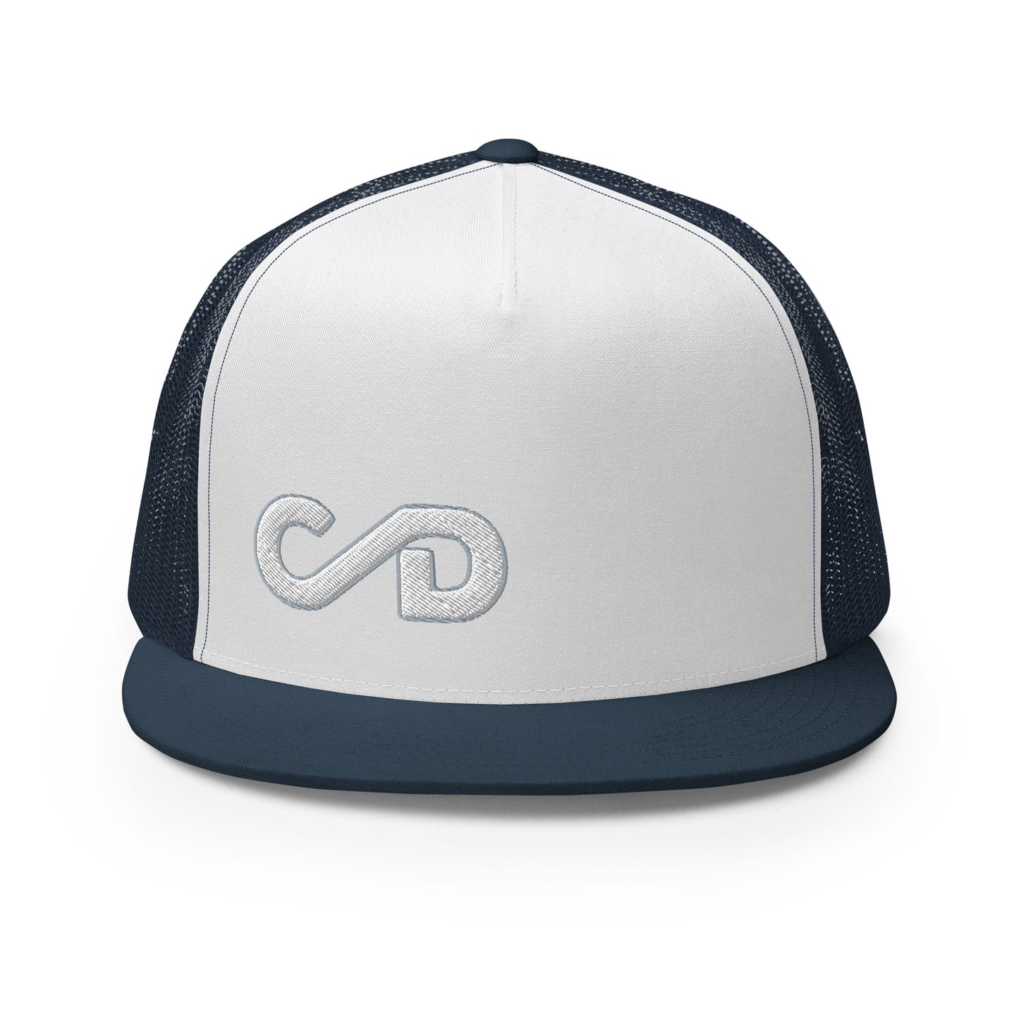 White Out Side Brand Trucker Cap