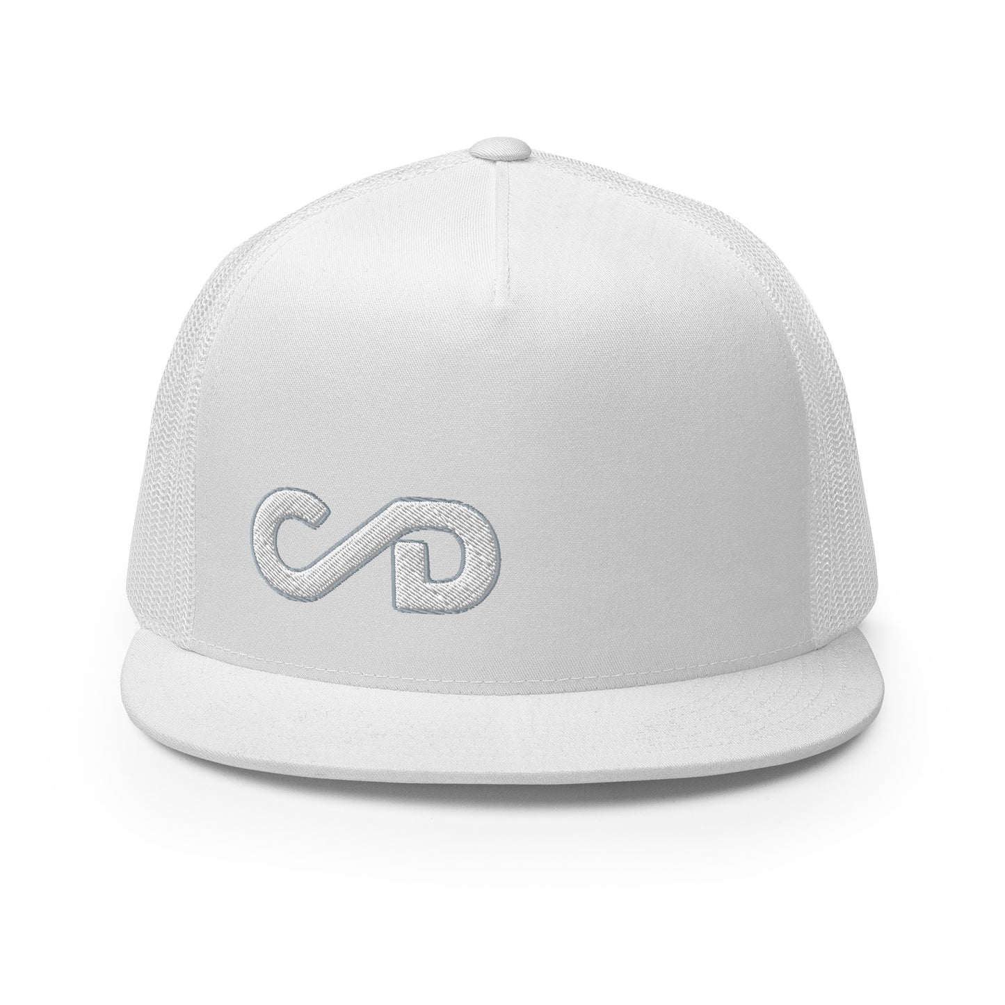 White Out Side Brand Trucker Cap