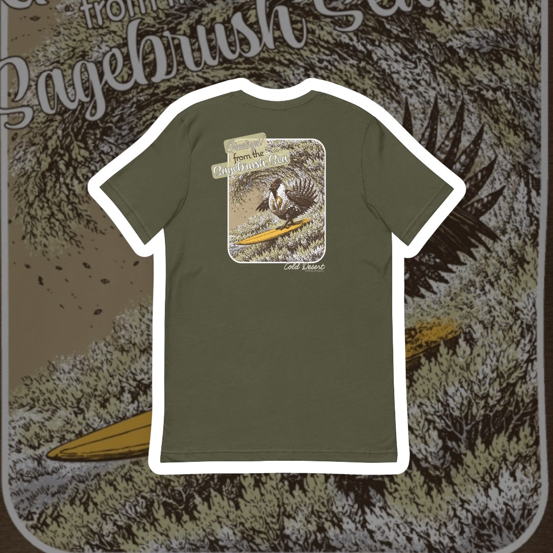Surfing the Sagebrush Sea Unisex t-shirt