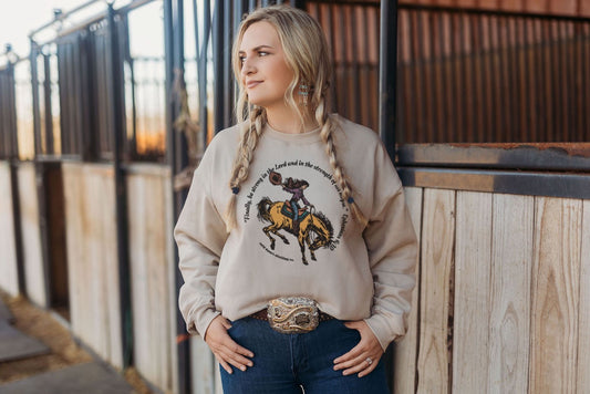 Cowgirl Ephesians 6:10 Crewneck Sweatshirt