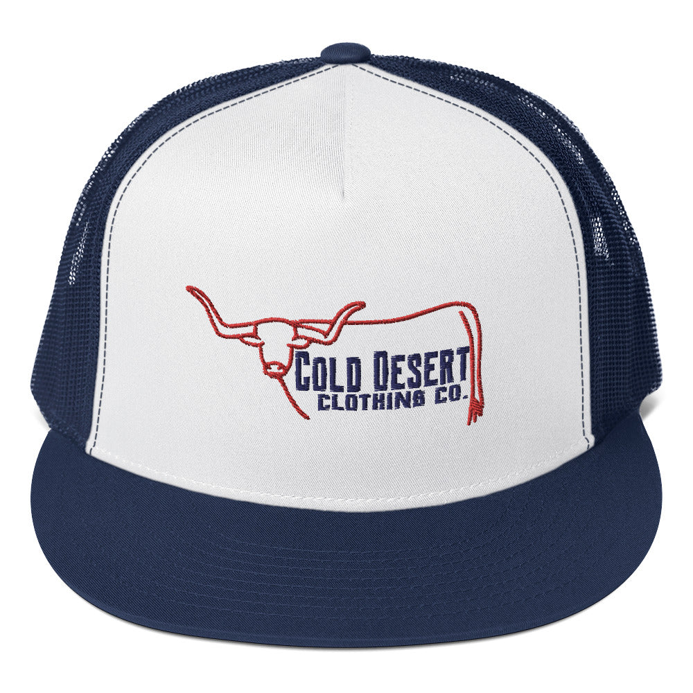 Cold Desert Longhorn Trucker Cap - Freedom Colors