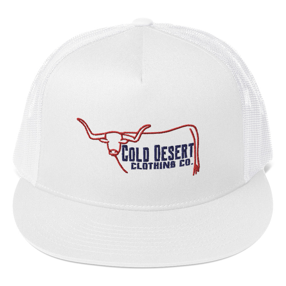 Cold Desert Longhorn Trucker Cap - Freedom Colors