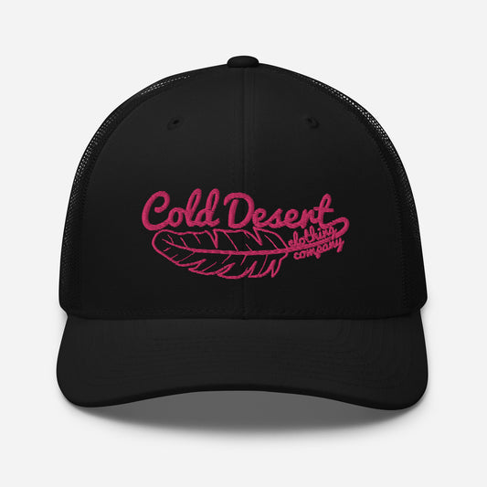 Pink Feather in the Wind Trucker Cap