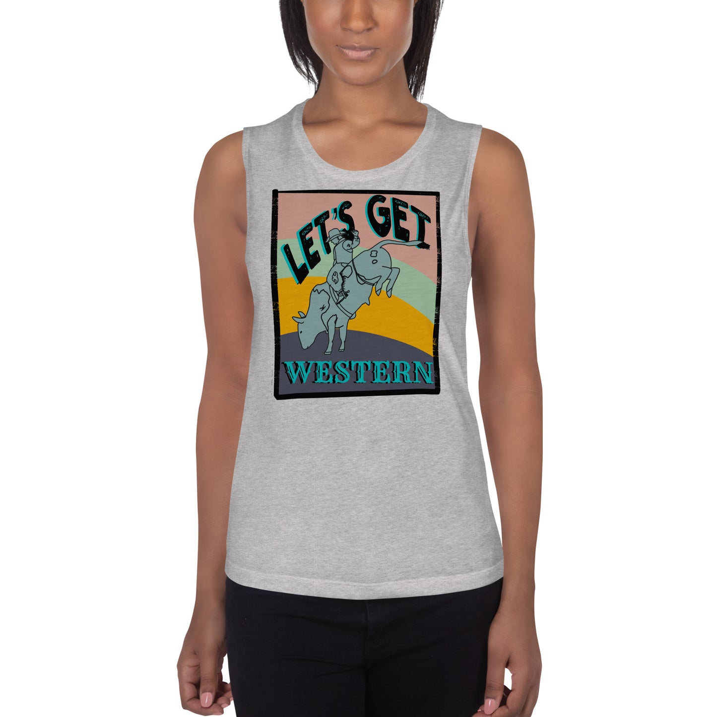 Let’s Get Western Ladies Muscle Tank