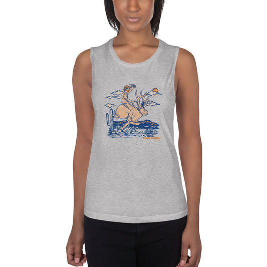 Desert Jackalope Ladies Muscle Tank